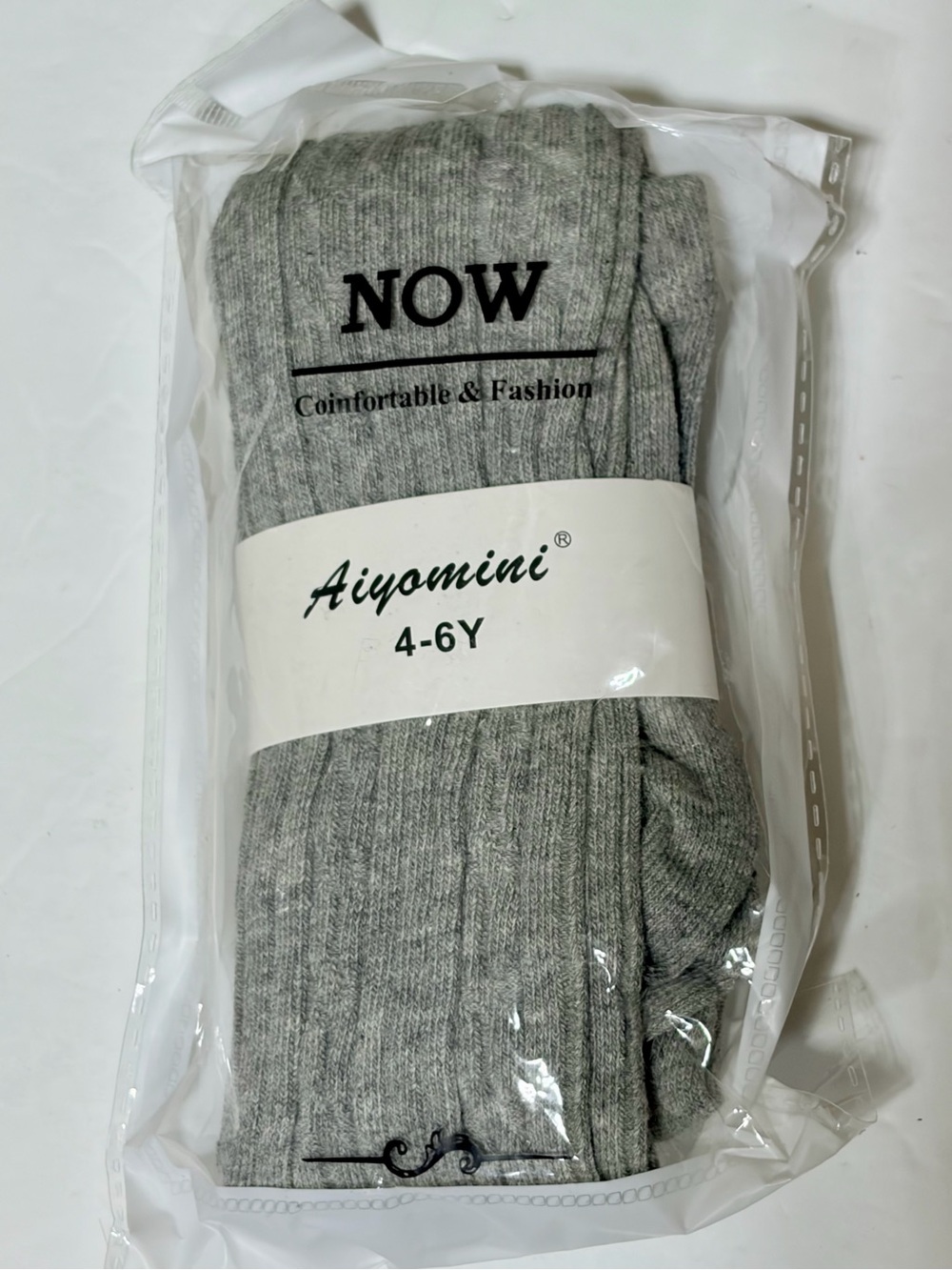 NOW Aiyomini Girls Gray Tights Size 4-6 Y